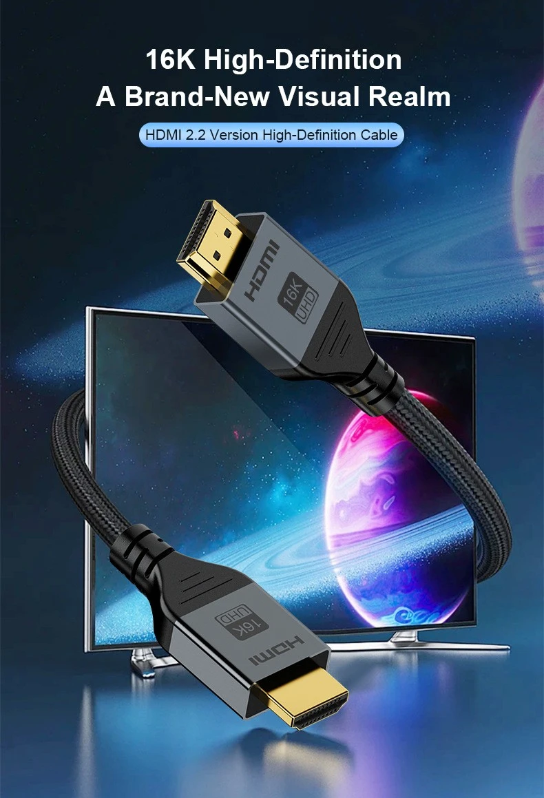 HDTV 2.2 Version 16K HD Data Cable 10M Long For Home Theater Connects TV Computer Projector Compatible 8K 4K 120Hz factory